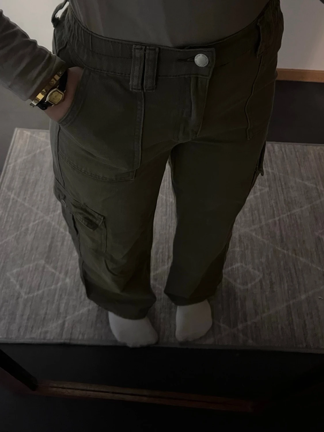 Olivgröna cargobyxor från SHEIN