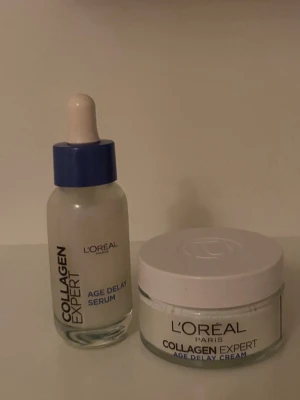 L'Oréal Collagen Expert serum & kräm - Köptes för en vecka sen testade endast en gång och kan säga krämen är så fruktansvärt bra och skön på ansiktet rekommenderar stark denna combo tillsammans!   Men tyvärr har jag känslig hy så får inte använda de flesta produkterna ute i stan men men bra att jag har ett bra pris till just DIG 