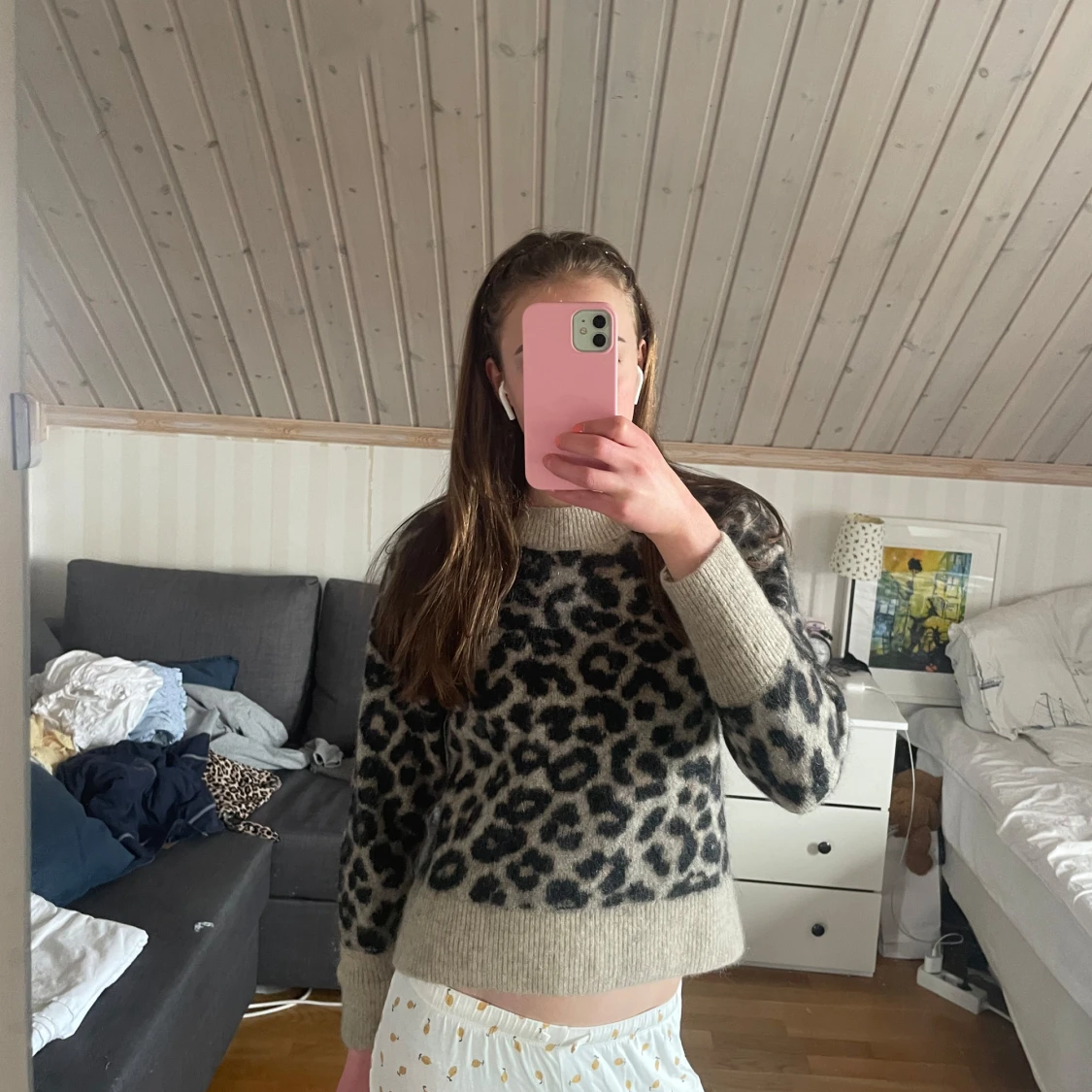 Leopardmönstrad stickad tröja Stories