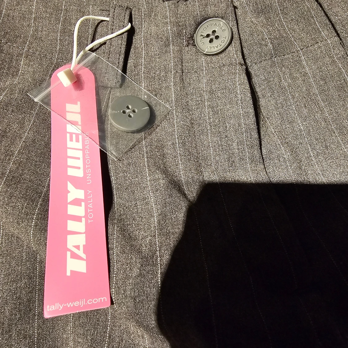 Grå randiga lowrise kostymbyxor - 3