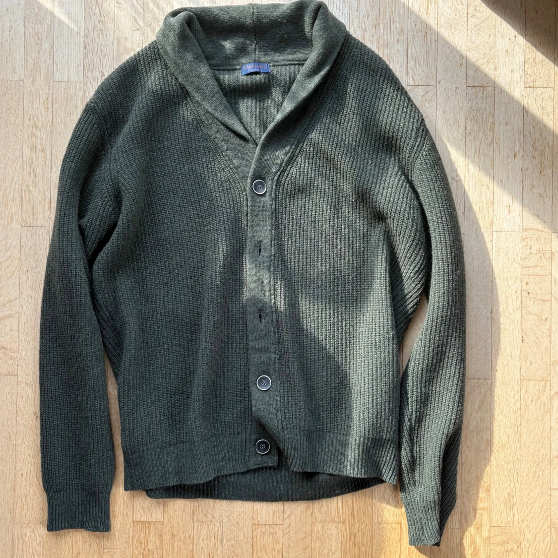 Stickad Ull kofta grön