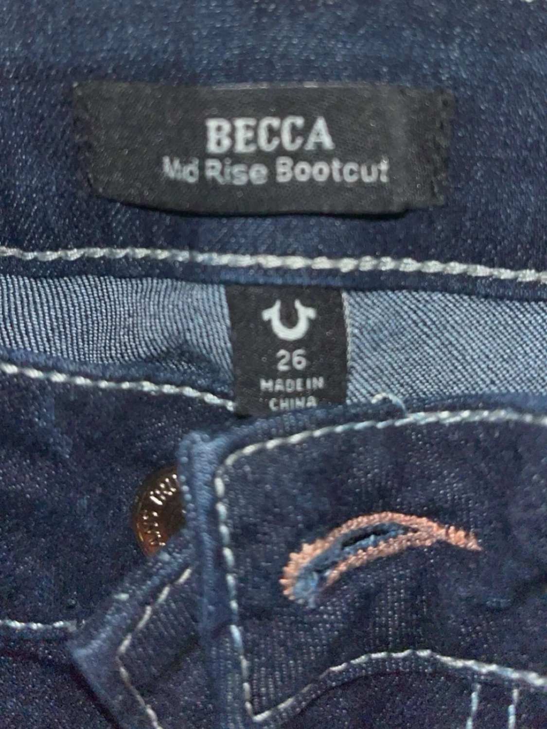 Mörkblå BECCA bootcut jeans - 1