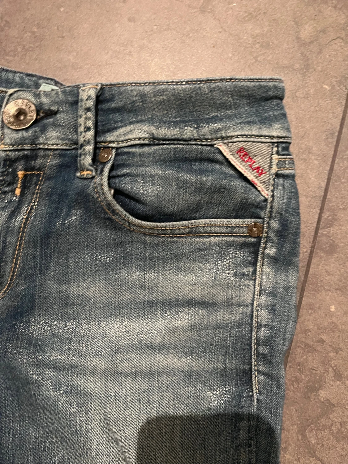 Replay skinny jeans i blå denim - 2