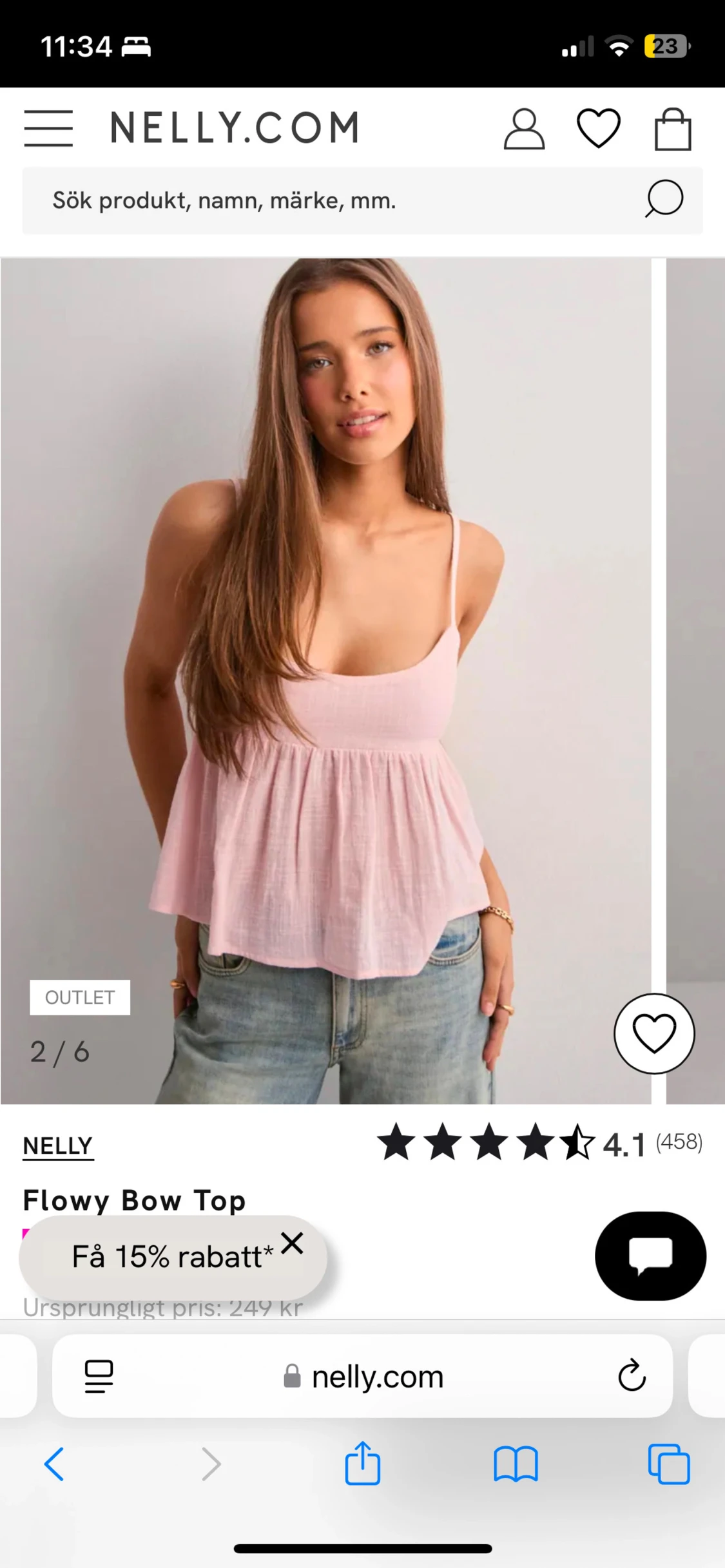 Rosa flowy linnetopp från Nelly