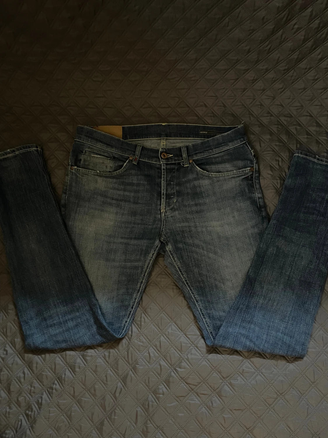 Blå jeansbyxor från Dondup med raka ben - 2