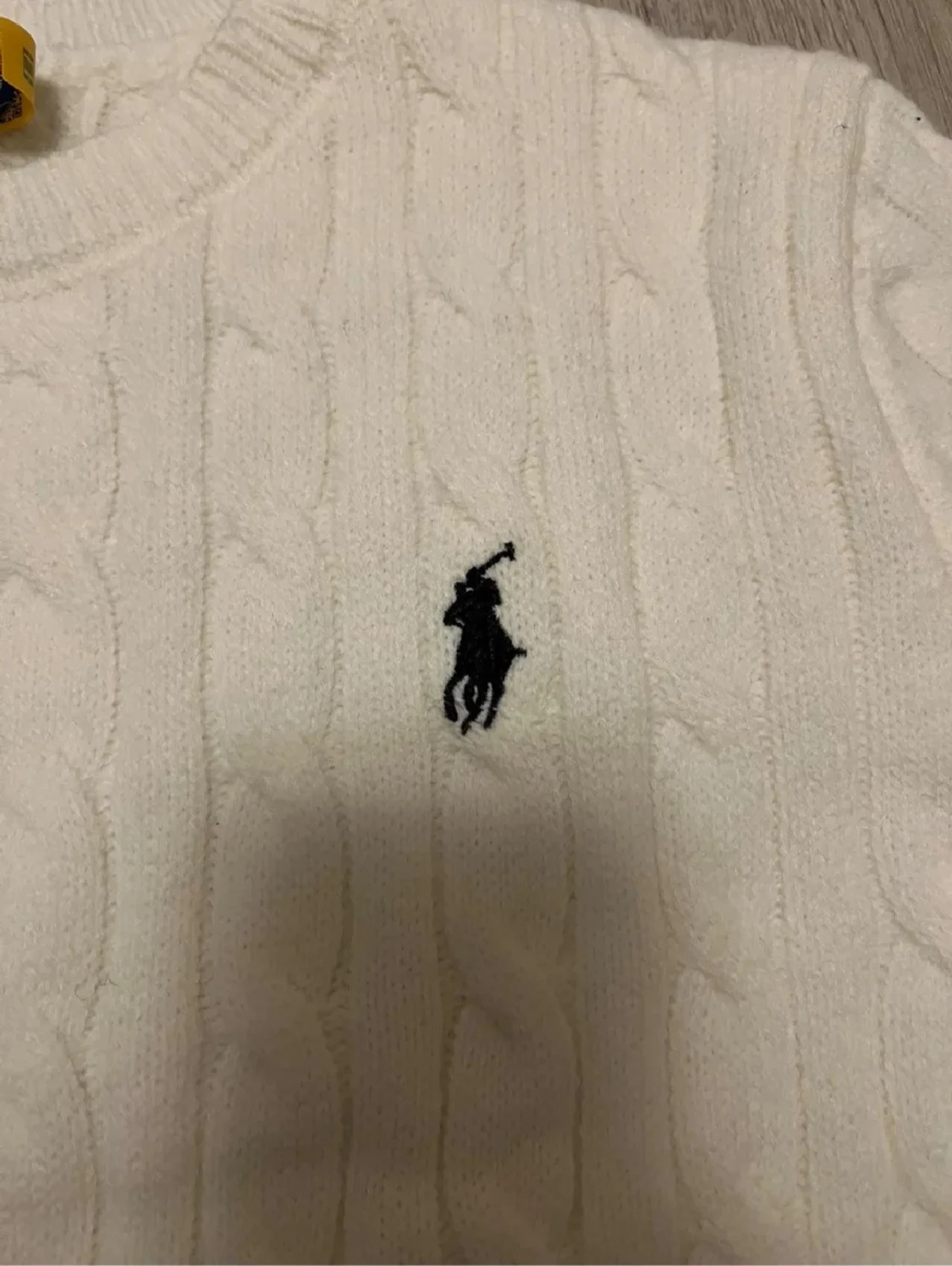 Vit kabelstickad tröja från Polo Ralph Lauren - 1