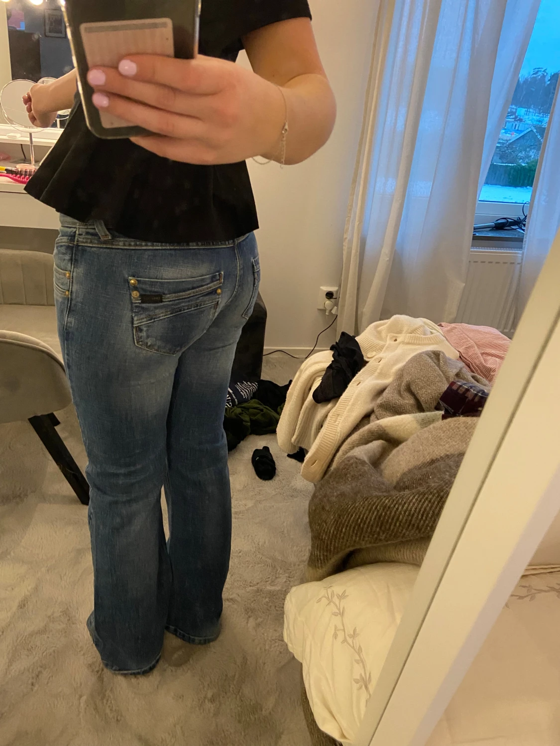 Lågmidjade bootcut jeans - 1