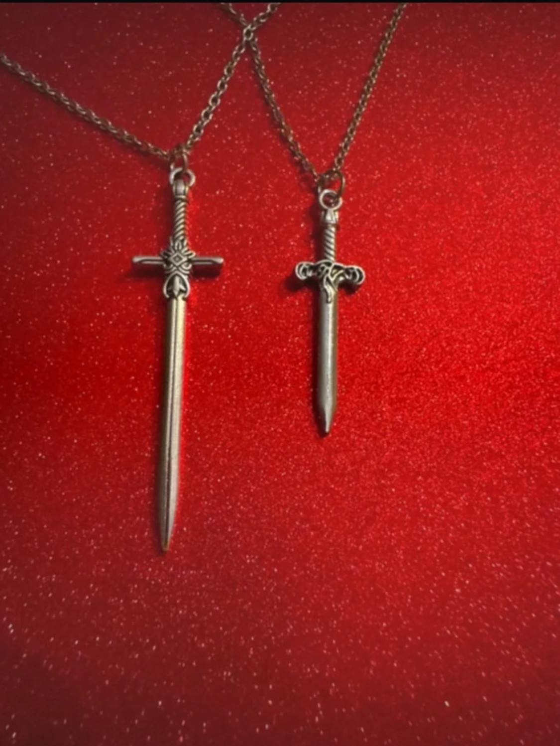 Silverhalsband x2 svärd