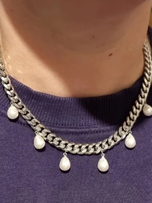 Stilfullt halsband  - Material-rostfritt stål, kedjetjocklek-8mm 