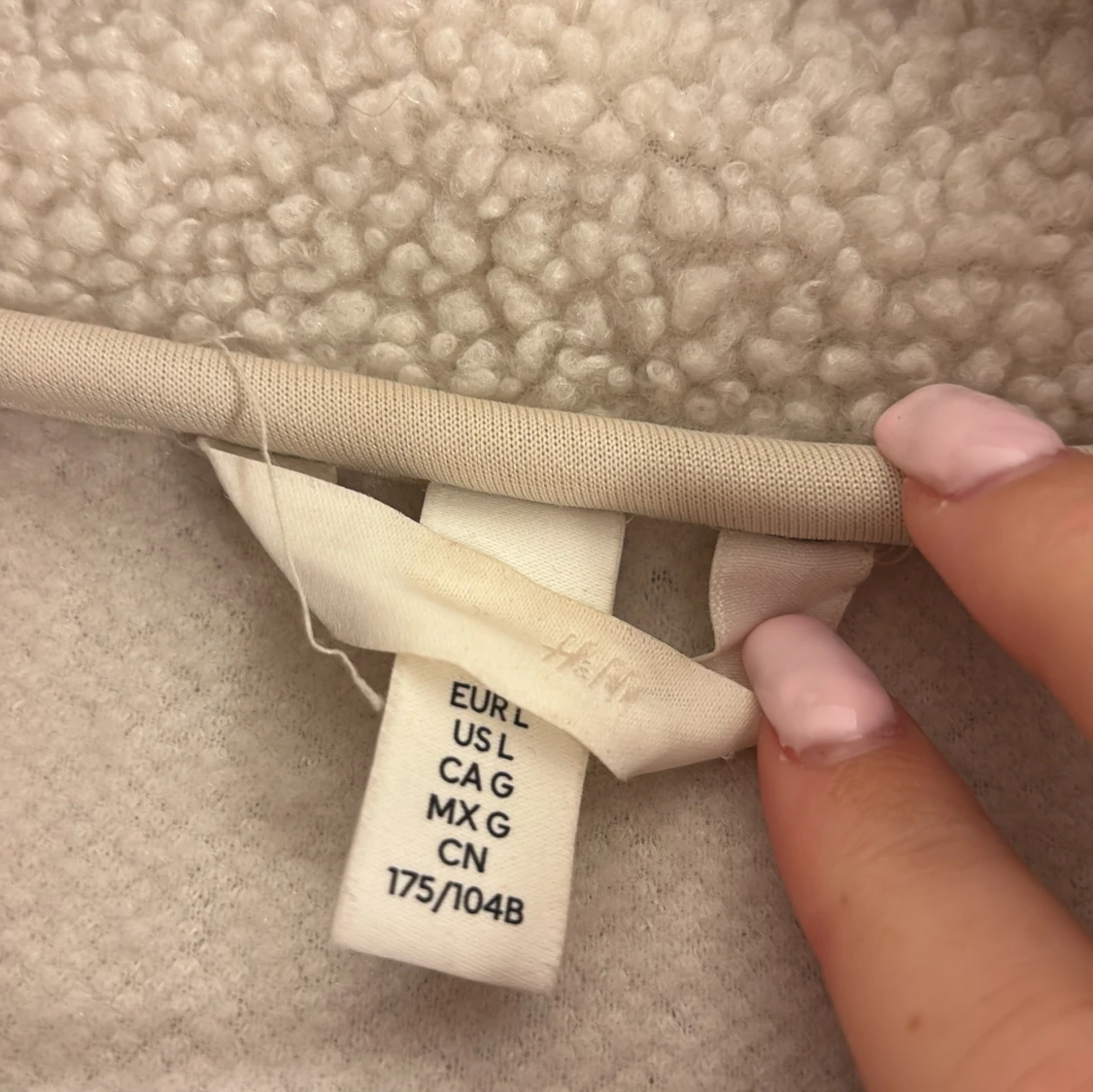 Beige teddyjacka från H&M, storlek L - 2