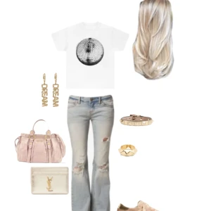 Vit t-shirt med discokula print - In print we trust t-shirt med coolt svart discokula-tryck på bröstet. 