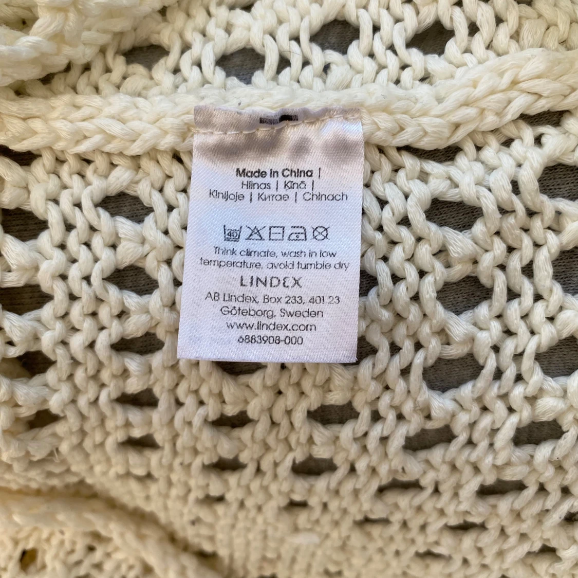 Vit stickad tröja från Lindex XS - 4