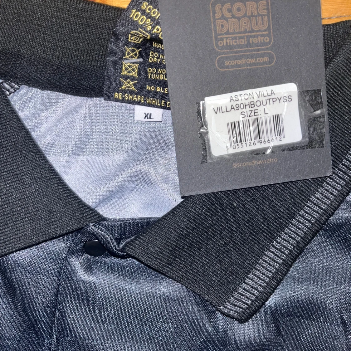 Aston Villa svart retro fotbollströja - 2