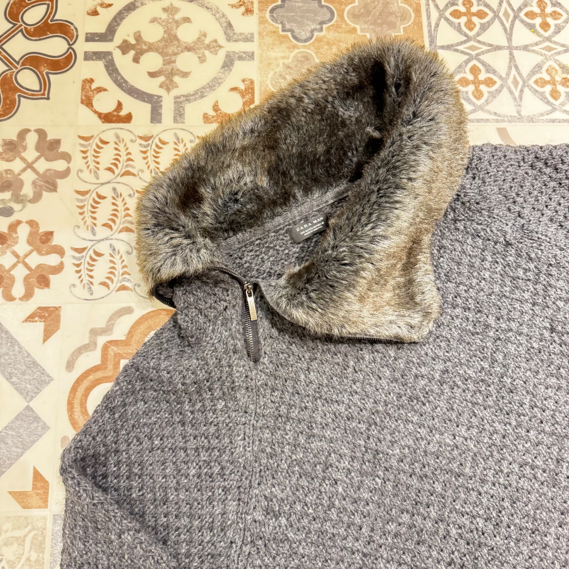 Vintage cardigan med päls🦁 - 1