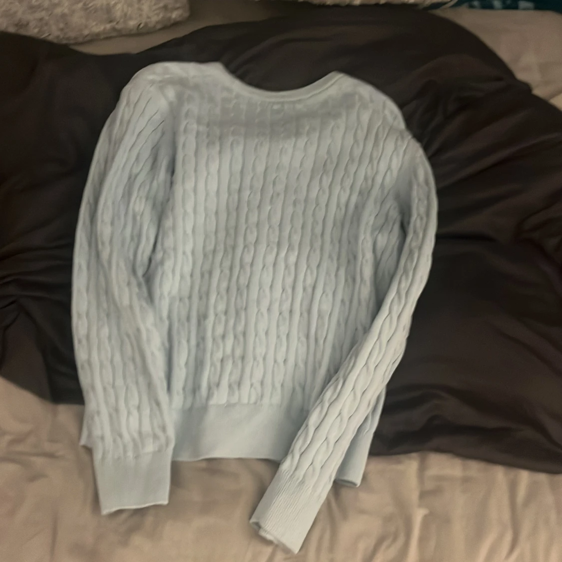 Ljusblå kabelstickad tröja GANT - 1