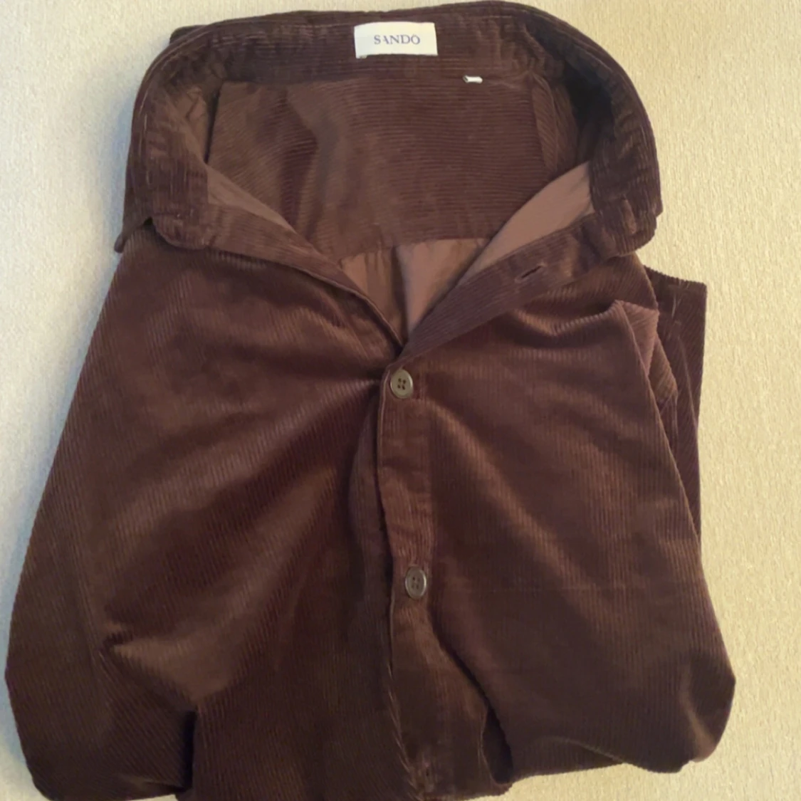 Brun manchesterovershirt från Sandö. S/M - 4