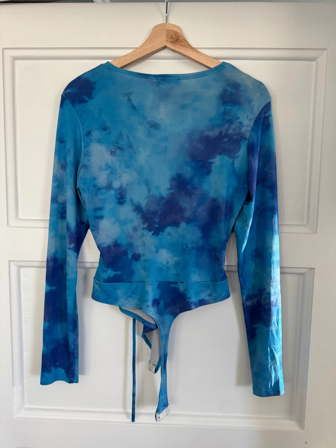 Blå snörad långärmad topp NLY One - 1