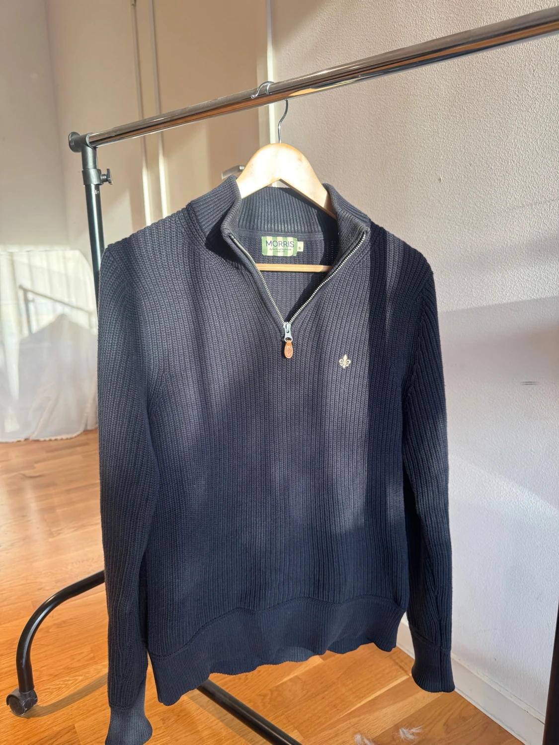 Stickad half zip från Morris