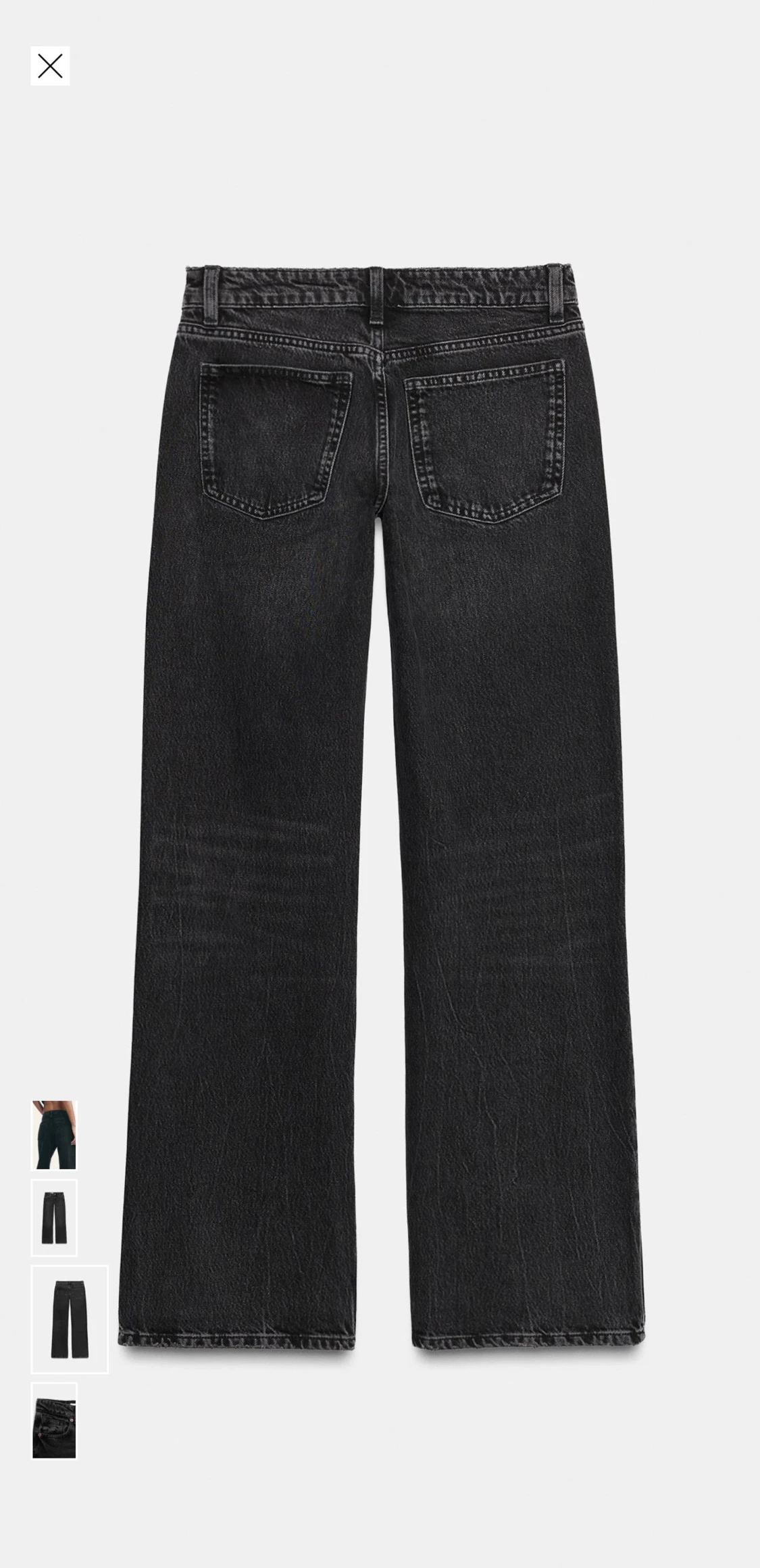 Svarta wide jeans med låg midja - 2
