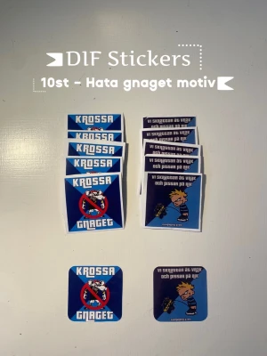 stickers Hata gnaget - 10st stickers med Hata Gnaget motiv