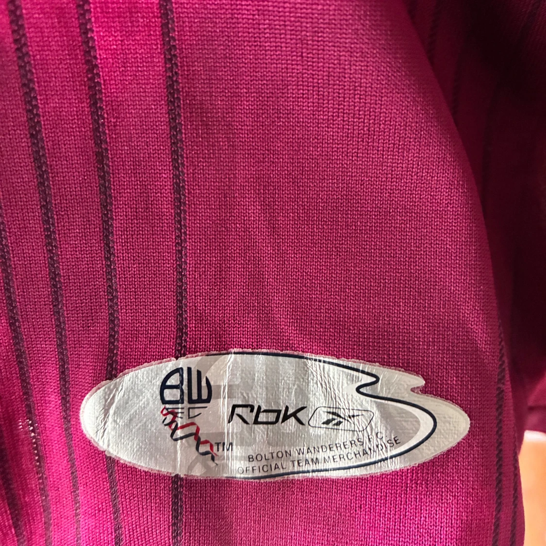 Vinröd Bolton Wanderers Reebok 2006/08  långärmad tröja, storlek L - 1