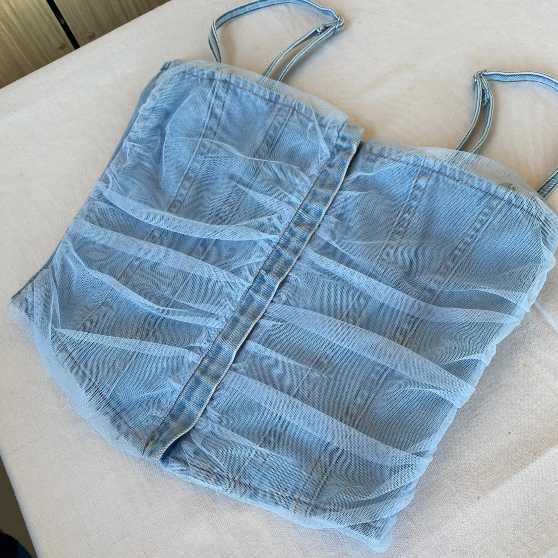 Blå denim topp Weekday 36