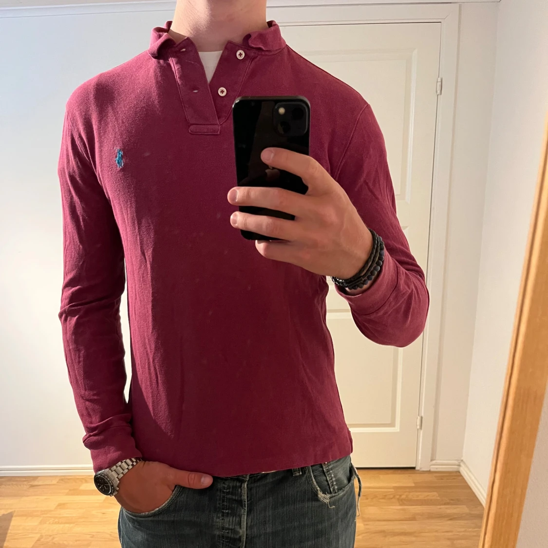 Ralph Lauren pike vindröd långärmad 
