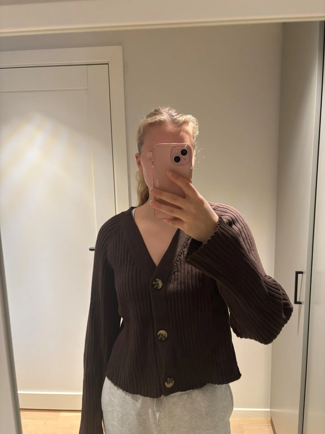 Brun ribbad kofta från NA-KD - 1