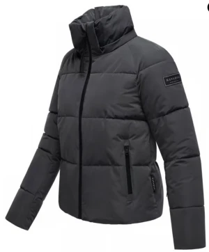 Mörkgrå pufferjacka från Navahoo - Snygg mörkgrå pufferjacka från Navahoo med hög krage och stor huva. Jackan har raka, quiltade paneler, två sidofickor med dragkedja och en innerficka. Stängs med svart dragkedja framtill och har en clean, modern look. Priset kan diskuteras❤️