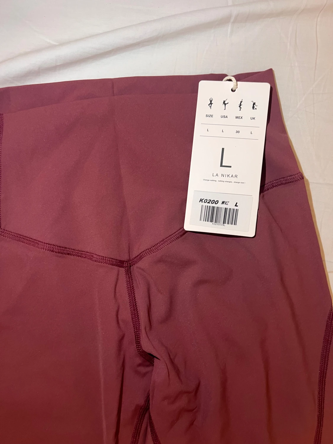 Vinröda leggings från La Nikar, stl L - 2