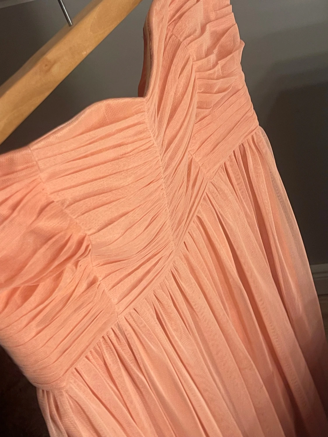 Ljusrosa axelbandslös kortklänning - 5