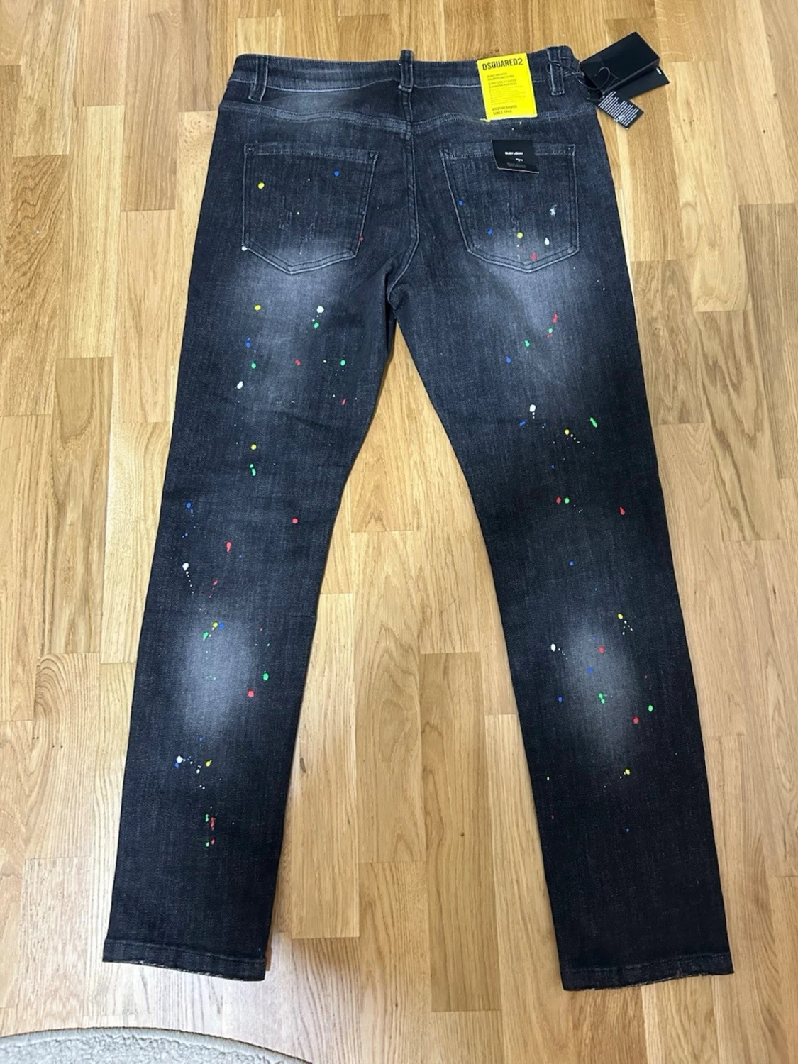 Svarta Dsquared2 ICON jeans med färgstänk - 1