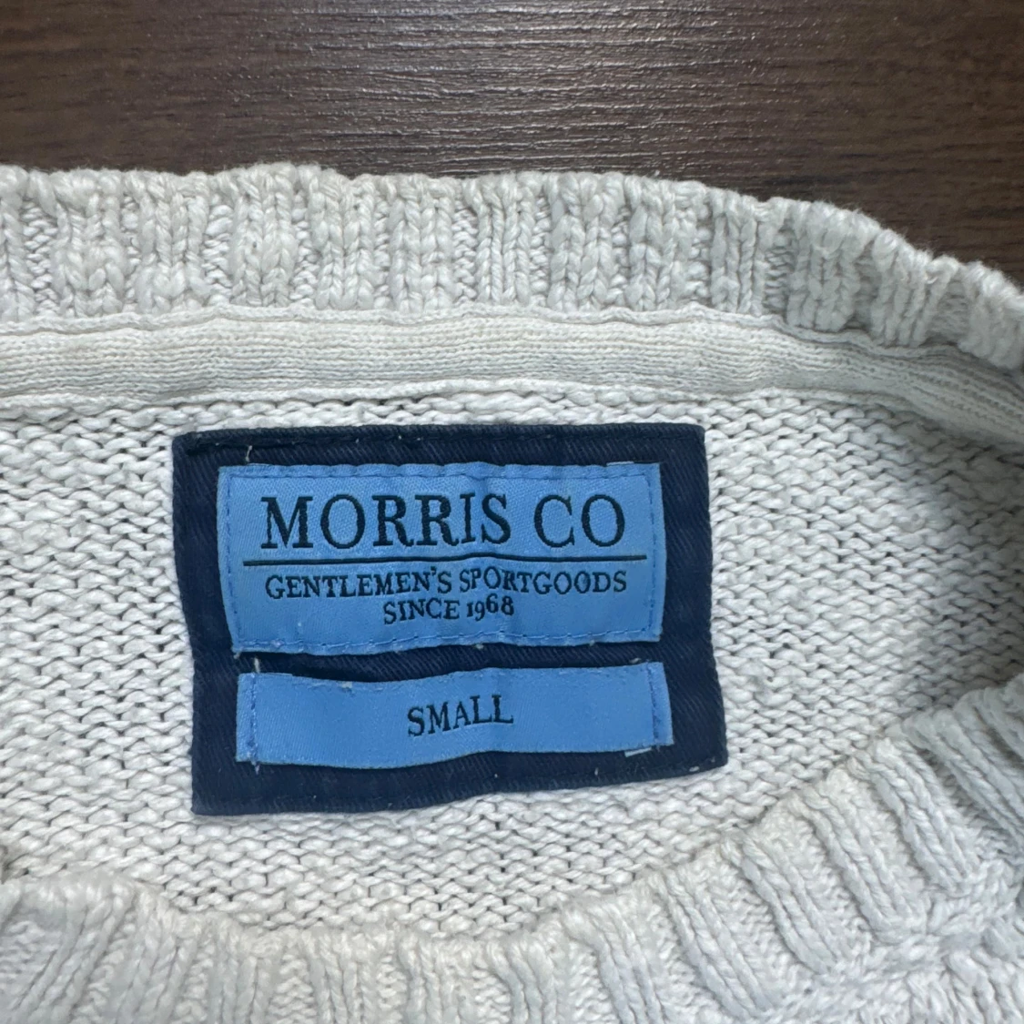 Vit stickad tröja Morris Co S - 1