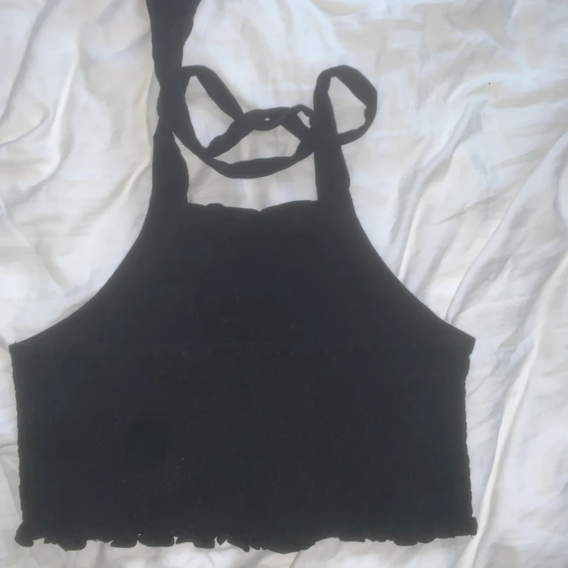 Svart halterneck-topp - 1