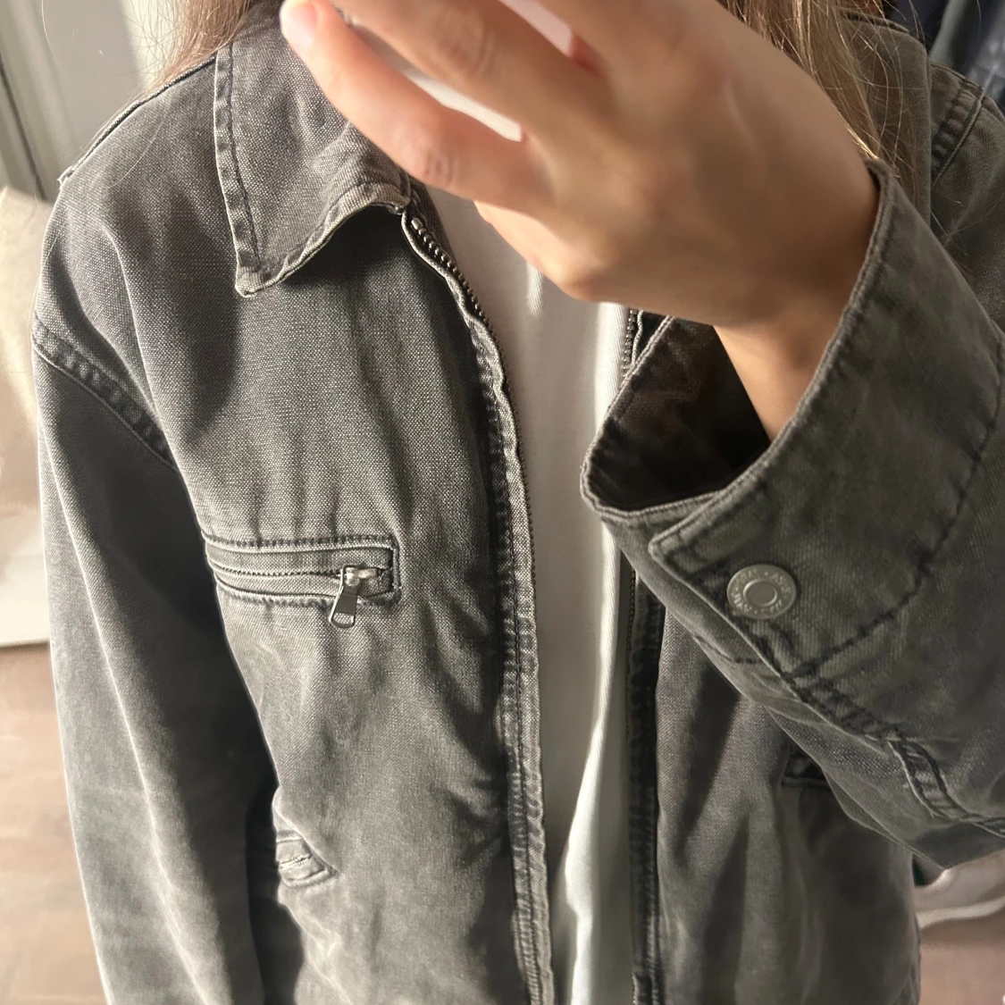 Grå jeansjacka från ZARA - 3