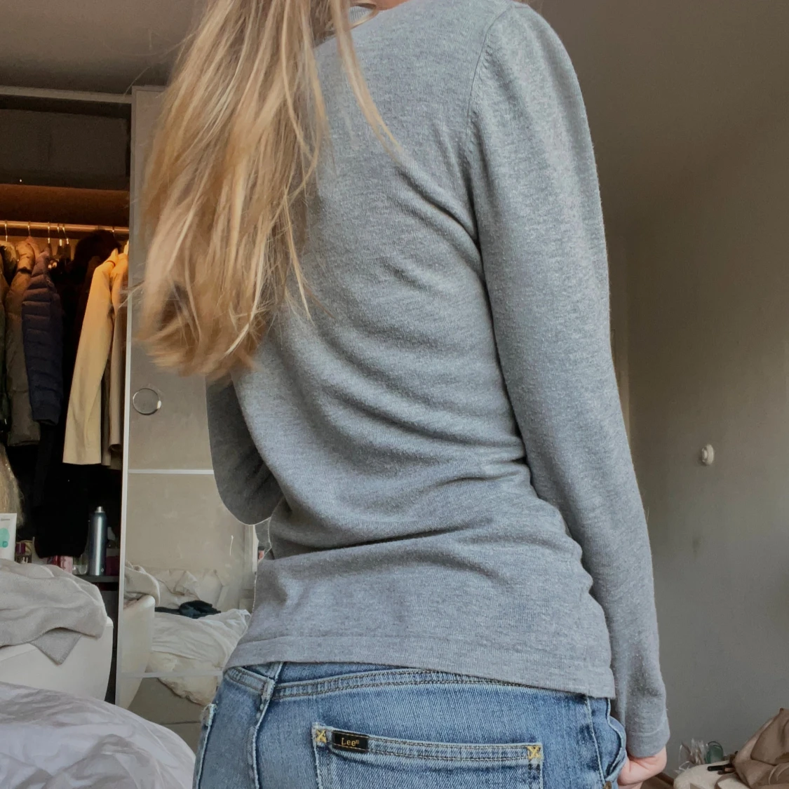 Saint Tropez // grå finstickad tröja // M/S  - 2