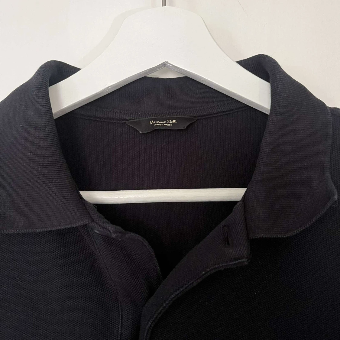 Svart långärmad pikétröja Massimo Dutti - 2