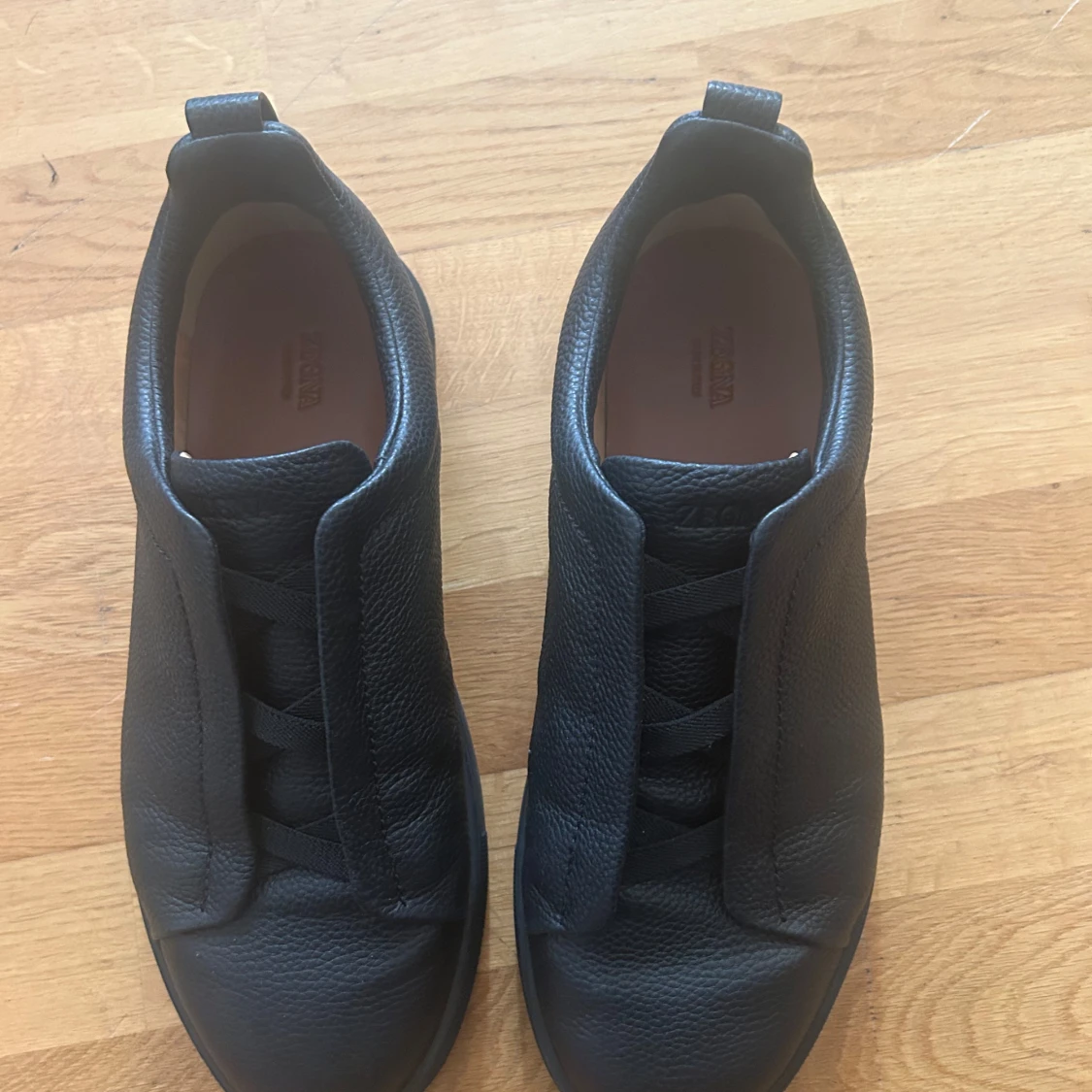 Svarta sneakers från Zegna i skinn - 2