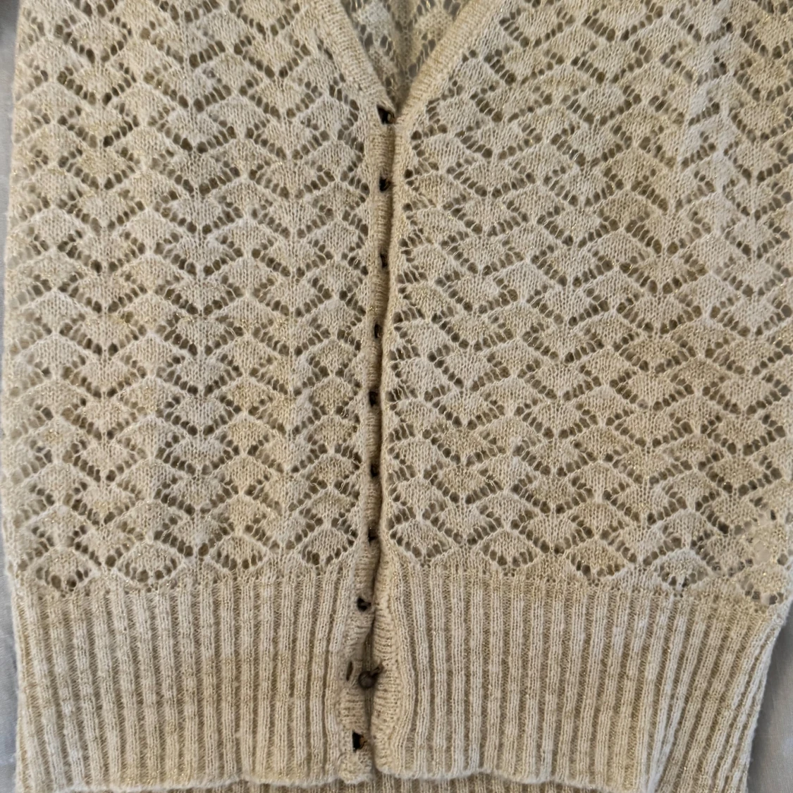 beige glittrig cardigan - 1