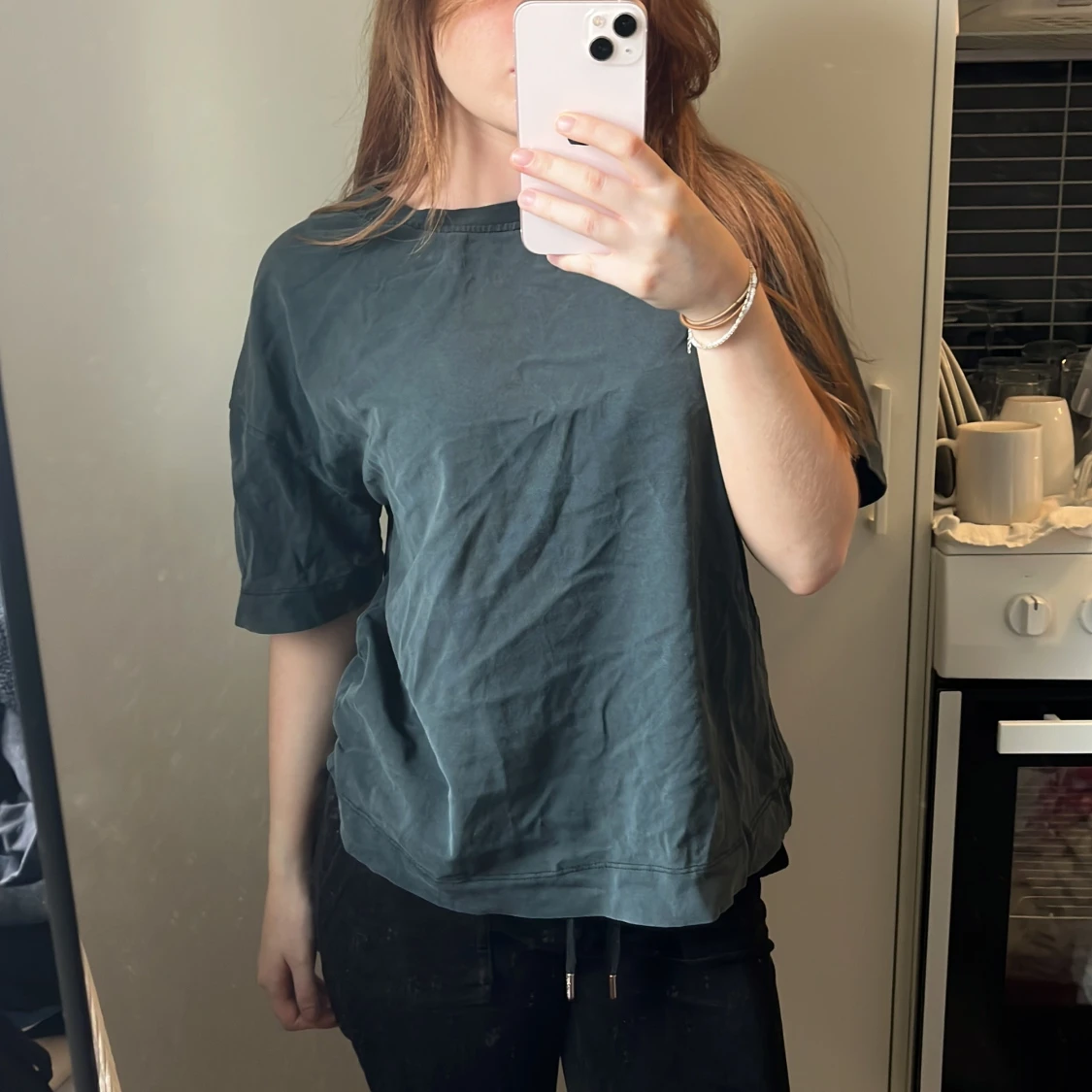 Grå oversized t-shirt i bomull