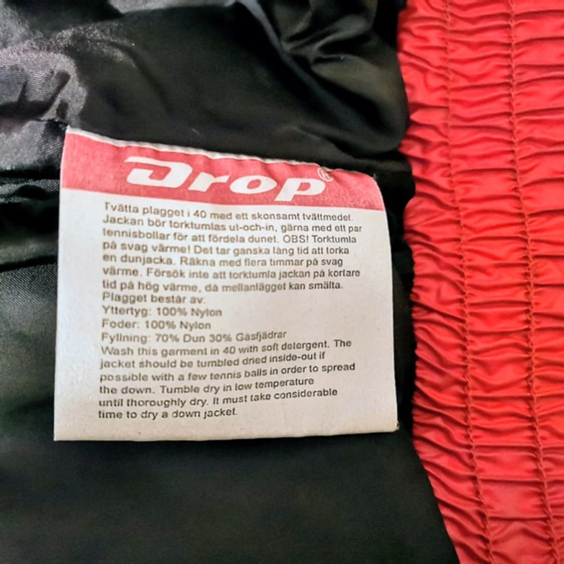 Röd Dunjacka Från Drop strl 152 - 4