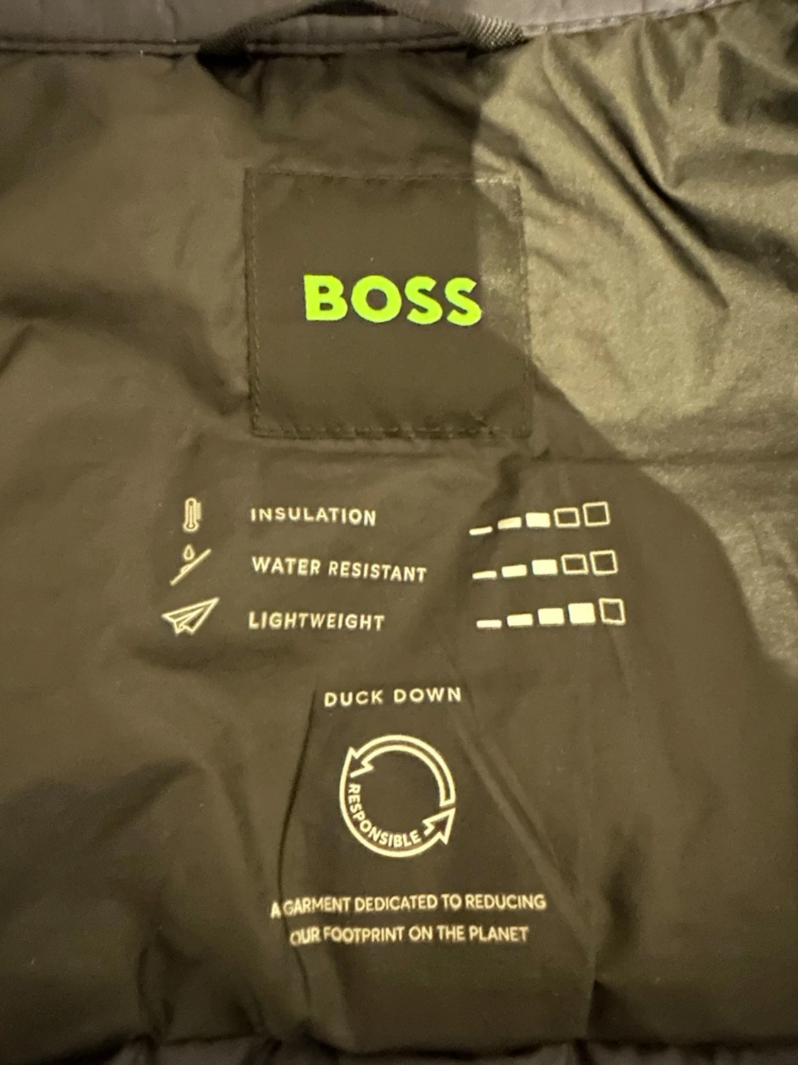 Svart dunjacka från BOSS med gul dragkedja - 2