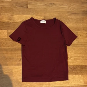 Vinröd t-shirt - En enkel och stilren vinröd t-shirt från ginatricpt. Modellen har rund halsringning och korta ärmar. Tillverkad i mjuk bomull som känns skön mot huden. Perfekt till jeans eller kjol för en clean look.