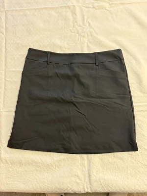 Svart golfkjol från Abacus - Snygg svart kortkjol från Abacus med stilren design. Kjolen har bälteshällor, fickor både fram och bak samt diskret broderad logga bak. Innerbyxa finns med. Tillverkad i ett mjukt och stretchigt syntetmaterial som ger en bekväm passform.