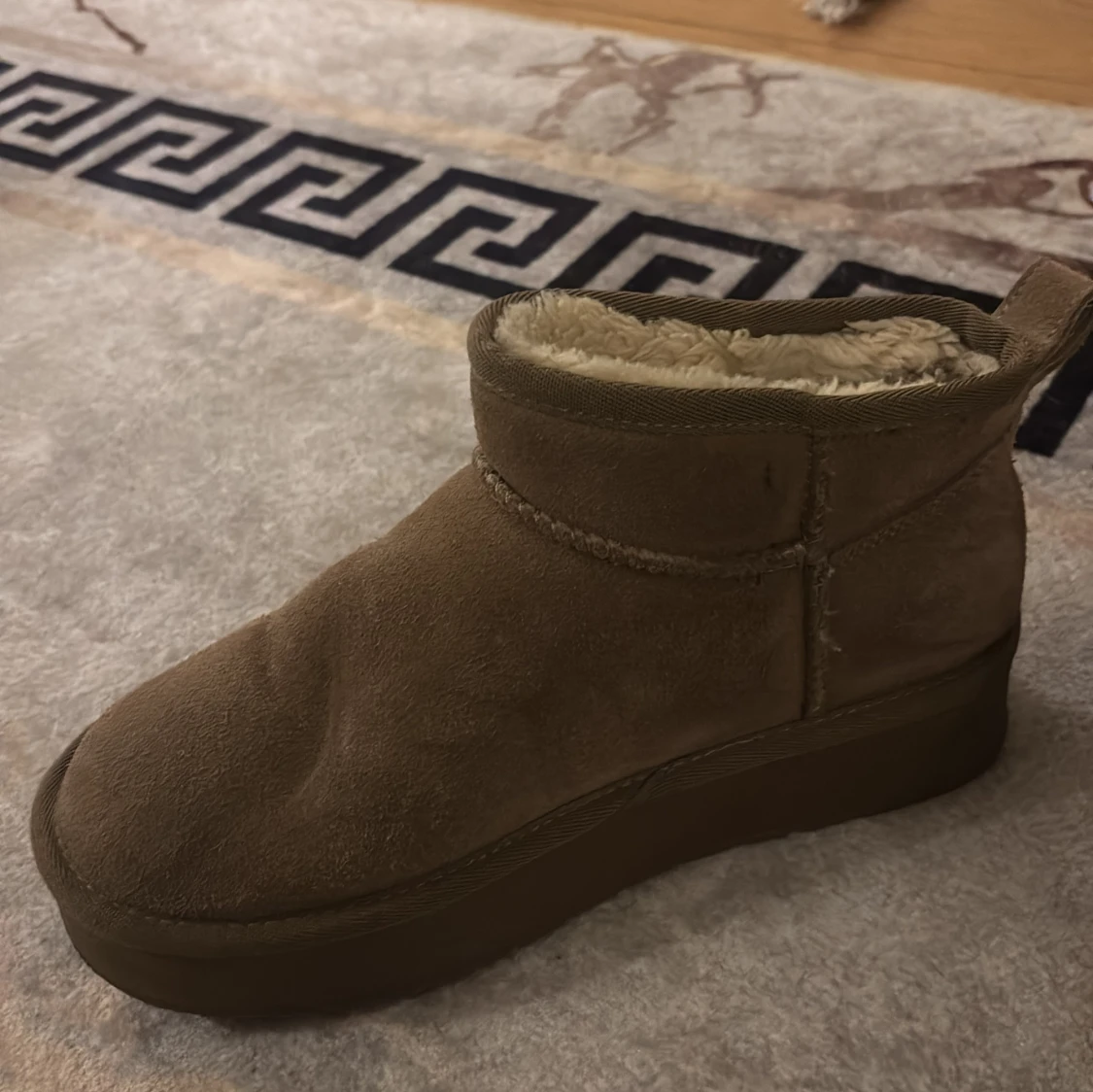 Beige mockaboots med foder - 1