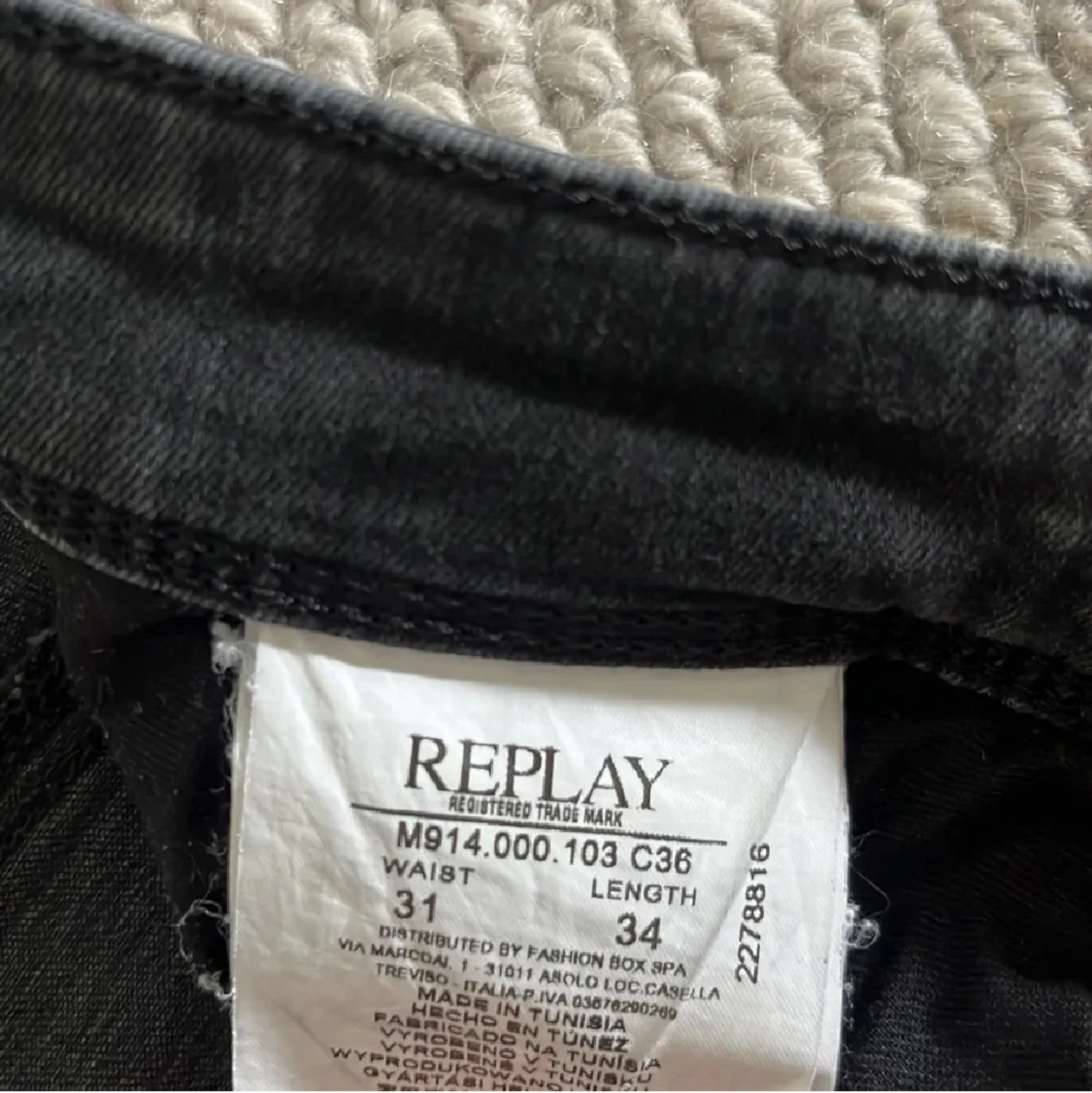 Replay Anbass svarta jeans, storlek 31/34 - 3