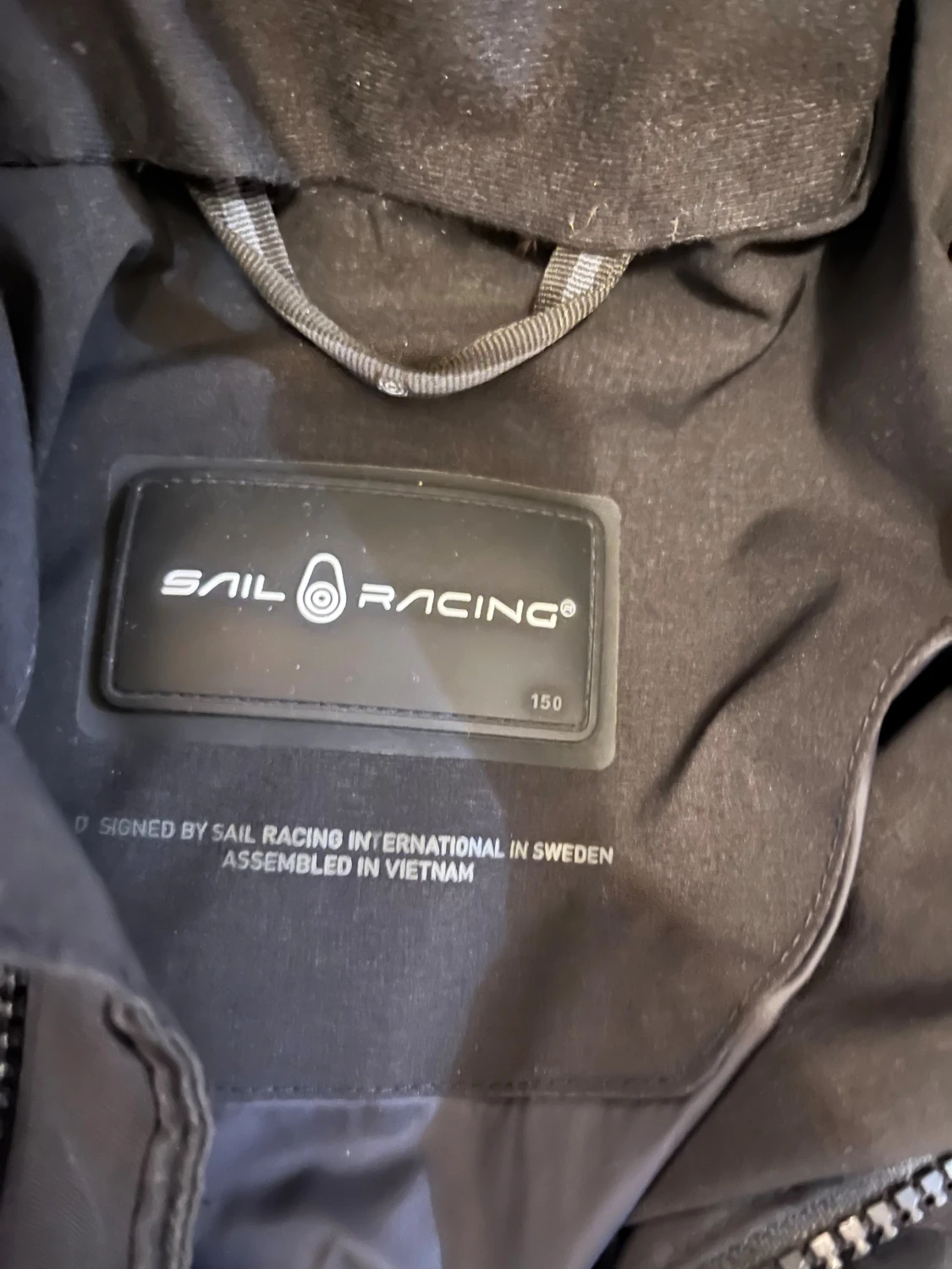 Svart Sail Racing pufferjacka med huva - 1