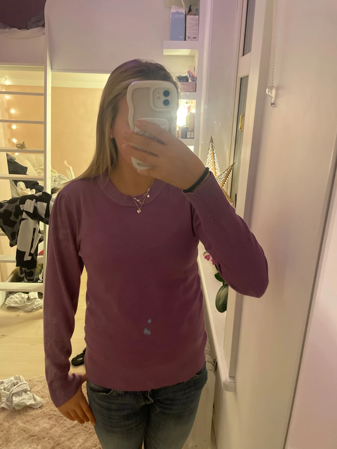 Lila stickad tröja från Saint Tropez