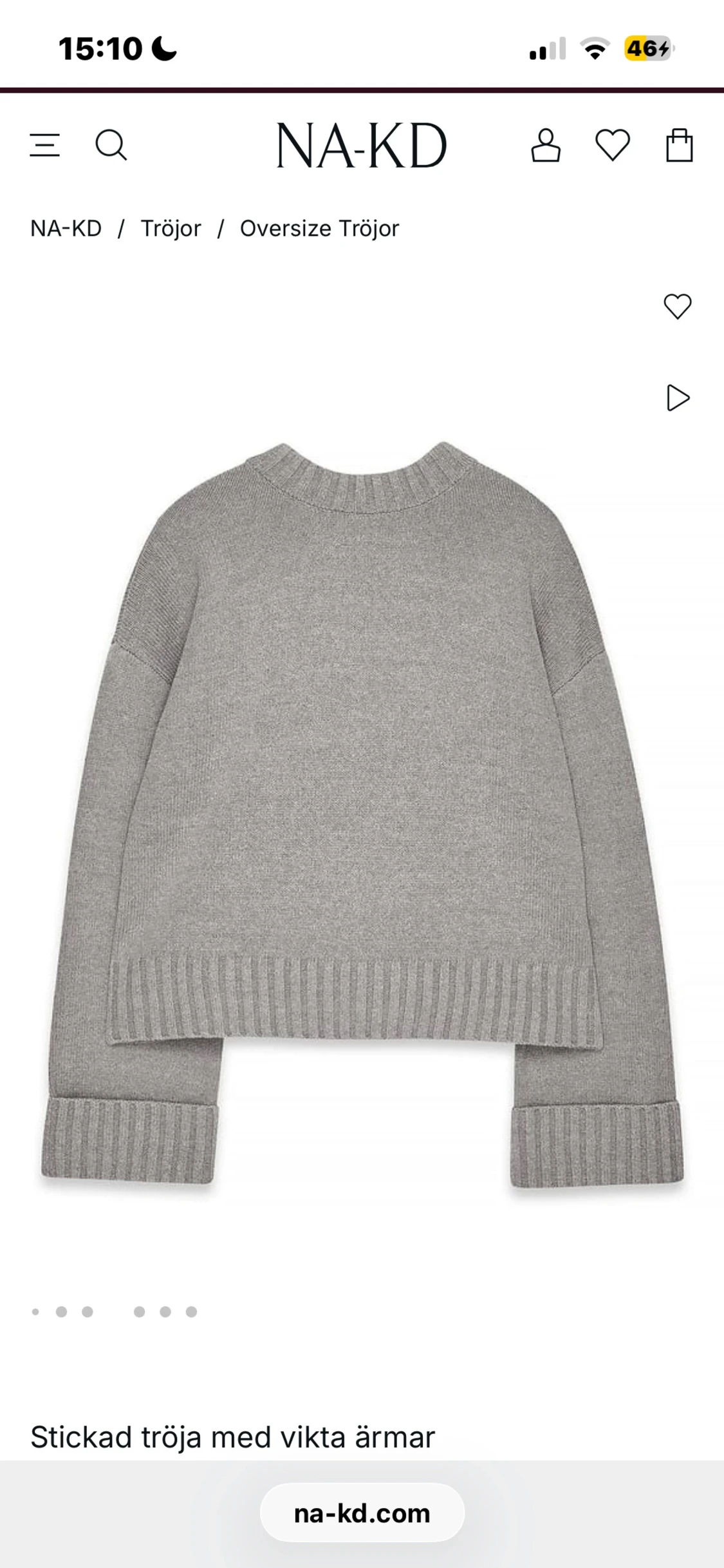 SÖKER!!!!!!!!! i S, Grå oversized stickad tröja NA-KD - 1