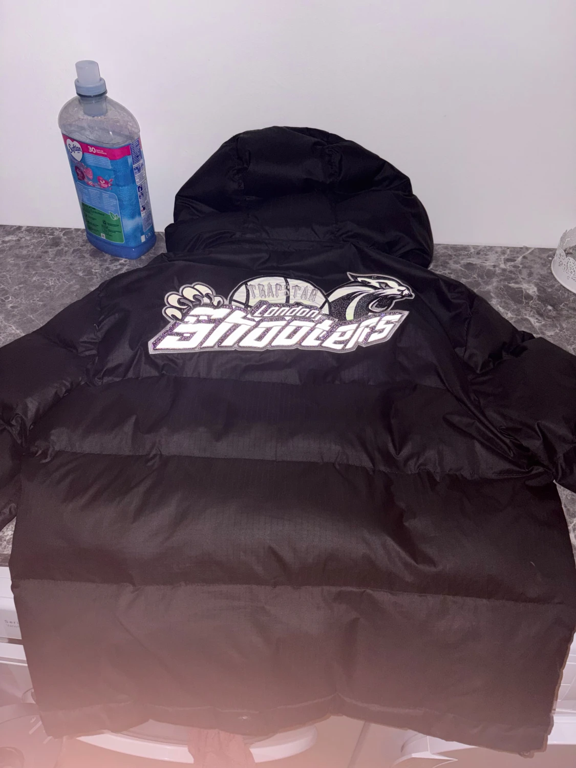 Trapstar svart pufferjacka med tryck - 3